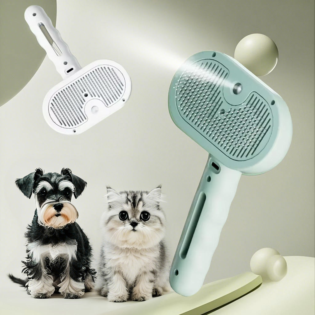 Steam Pet Grooming Brush – Spray Hair Remover for Cats & Dogs