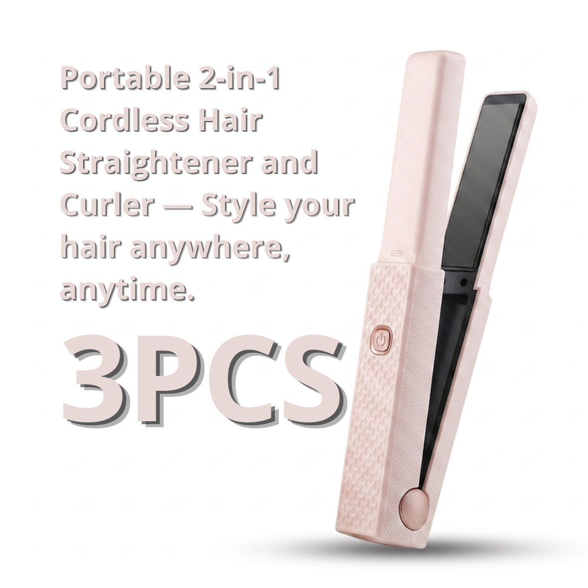 Cordless straightening and curling iron set