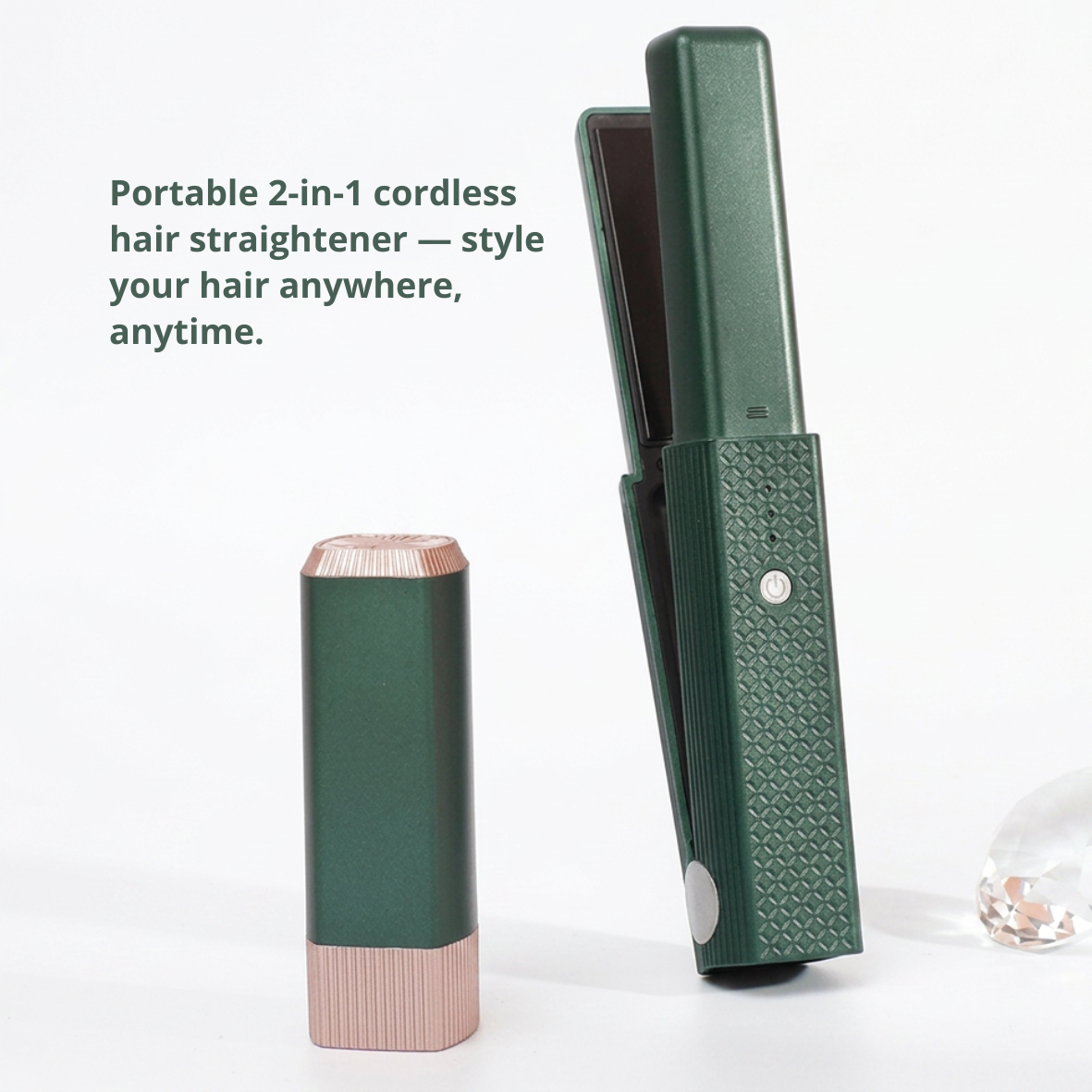 Cordless 2-in-1 Hair Straightener & Curler — Style Anywhere, Anytime