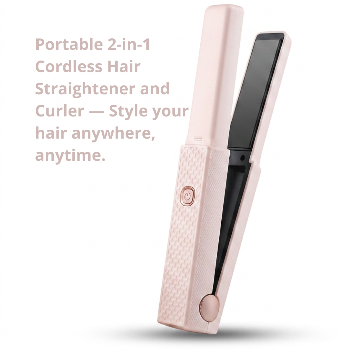 Cordless 2-in-1 Hair Straightener & Curler — Style Anywhere, Anytime