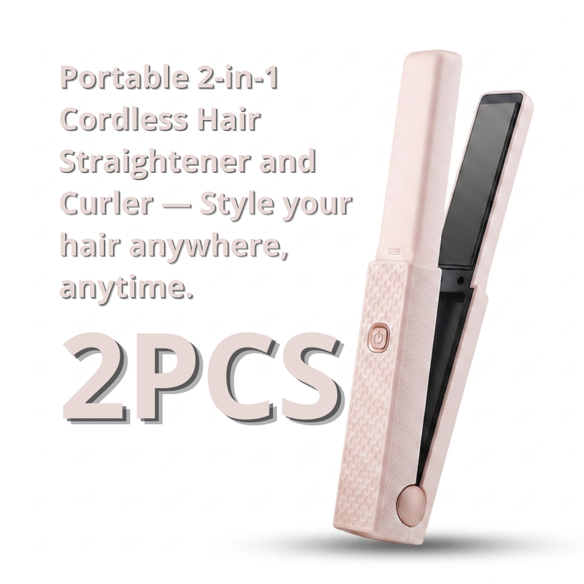 Cordless straightening and curling iron set