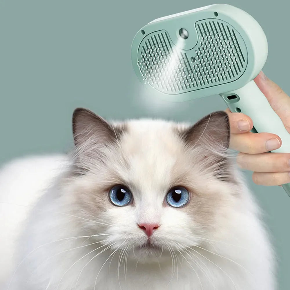 Steam Pet Grooming Brush – Spray Hair Remover for Cats & Dogs